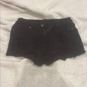 Black Distressed Women's Shorts